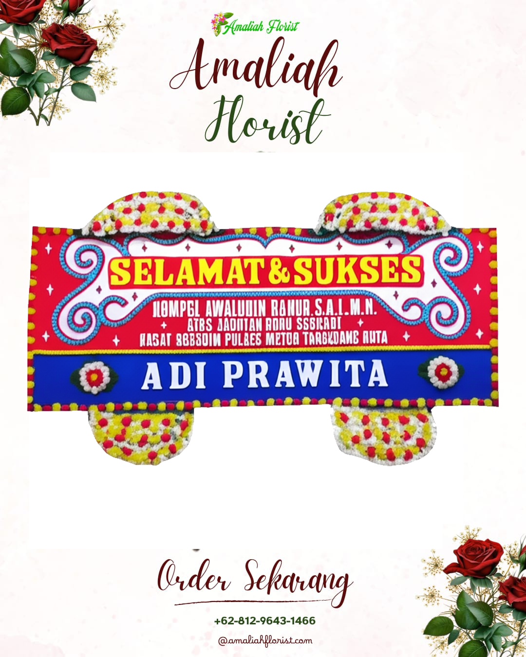 Papan Bunga Ucapan Selamat Solokuro